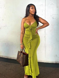 Sexy Green Strap Deep V Neck Backless Mermaid Ball Gown HZ1024